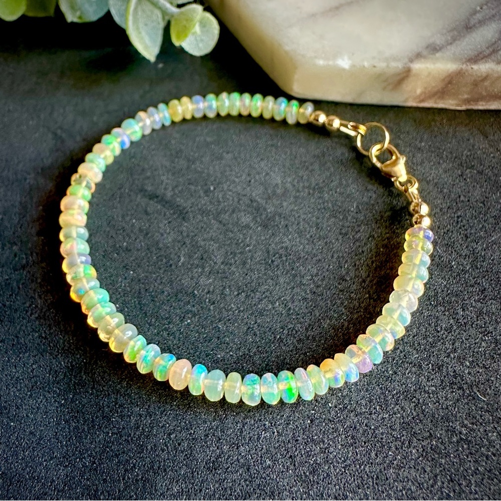 Welo Opal Beaded Bracelet 14k gold bracelet